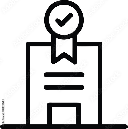 Delivered Package Box with Approved Checkmark Ribbon for Verified Quality Product