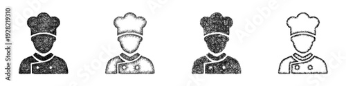 Sketch chef icon design set