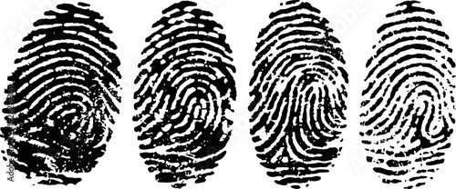 Black fingerprint impressions forensic identification and biometric security concept unique personal patterns