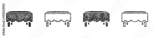 Sketch tablecloth icon design set