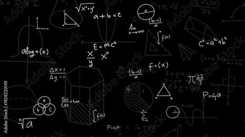 4k loop animation Educational Math Formula Motion Background