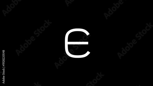White lowercase Greek letter epsilon symbol on a black background, representing 'element of' in mathematics or a Greek alphabet character.