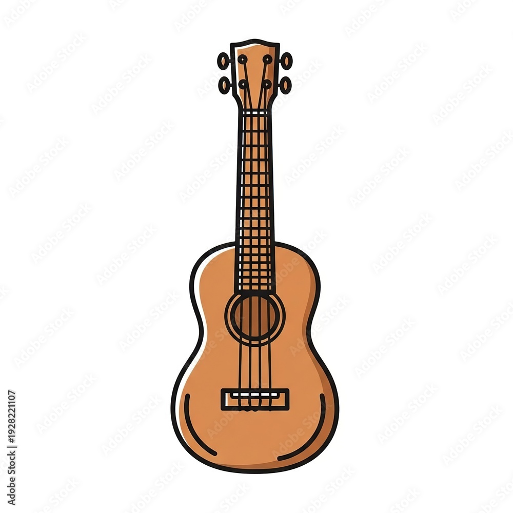 Fototapeta premium Vibrant cartoon ukulele for music lovers and creative projects