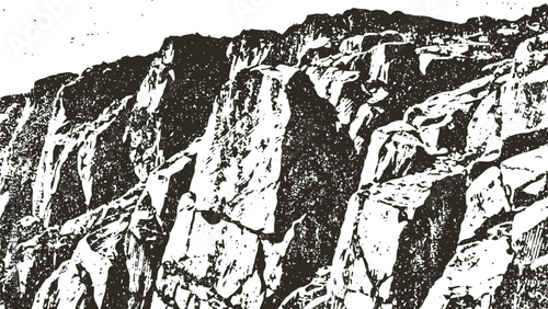 Rough mountain cliffs with rocky formations and rugged natural landscape scene
