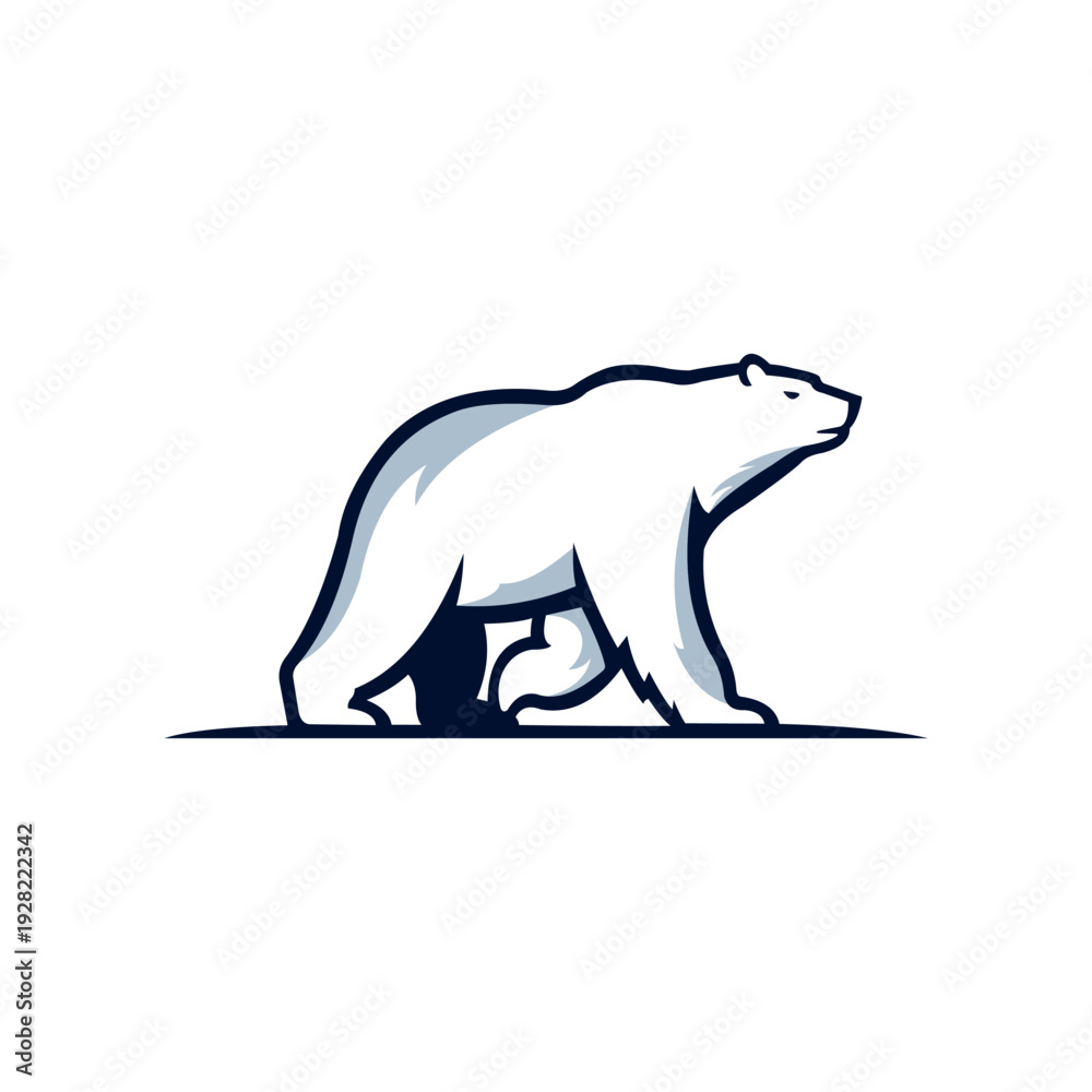 Fototapeta premium Minimalist Polar Bear Logo Modern Wildlife Vector Illustration
