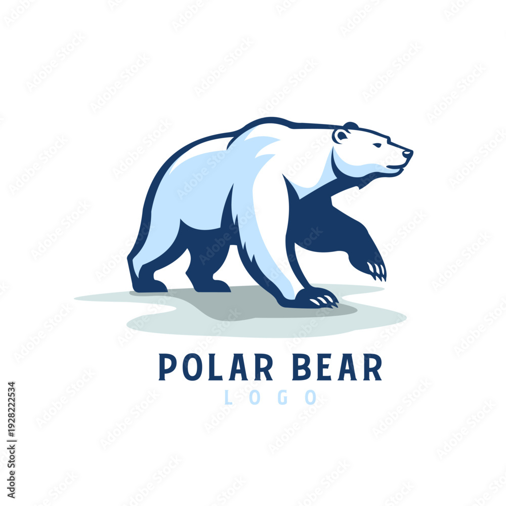 Fototapeta premium Polar Bear Logo Minimalist Modern Animal Illustration