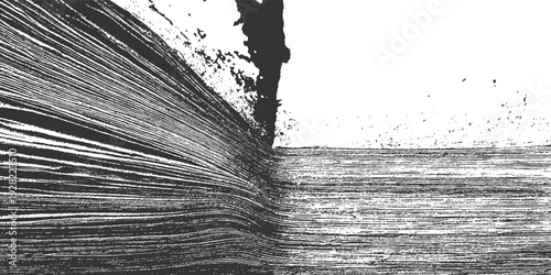 Abstract monochrome textured background with horizontal lines and speckled detail