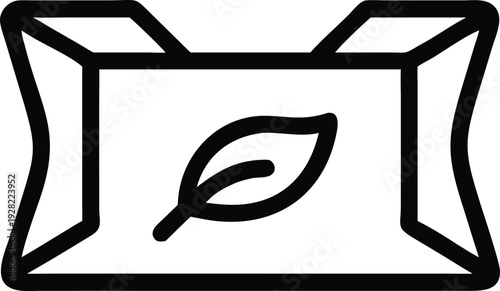 Eco friendly product packaging with natural leaf symbol for sustainable goods