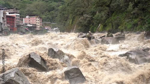 Wallpaper Mural Scenic dramatic view with the powerful waters of Urubamba River crossing the Sacred Valley in Aguas Calientes Torontodigital.ca