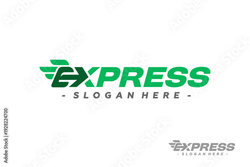 Fast Express Delivery Logo Vector with Eagle and Arrow. Modern Transport Logistic Logo Template Design.