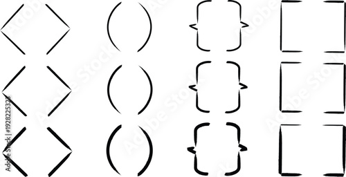 Brackets and parentheses symbols in various shapes and sizes