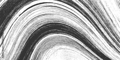 Abstract swirling textured brush strokes in black and white creating a dynamic pattern background