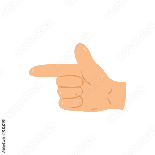 Hand Pointing Left Gesture Illustration