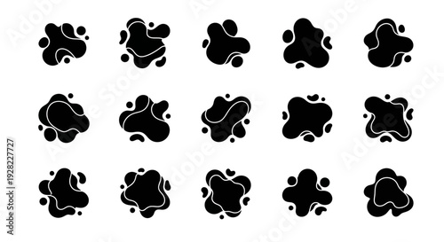 Fluid organic shapes, abstract blob elements set