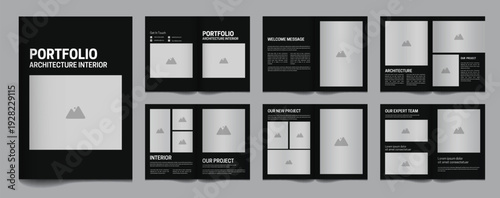 Architecture and interior portfolio template minimalist design, Real estate
