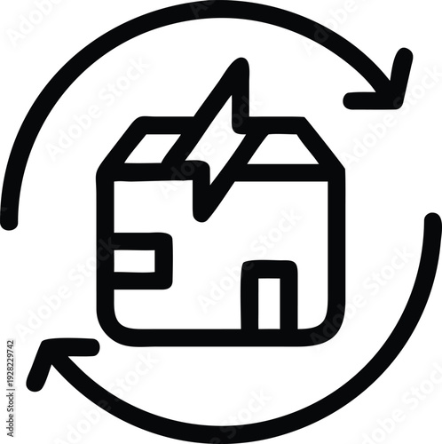 Expedited parcel delivery and return service symbol for sustainable commerce solutions