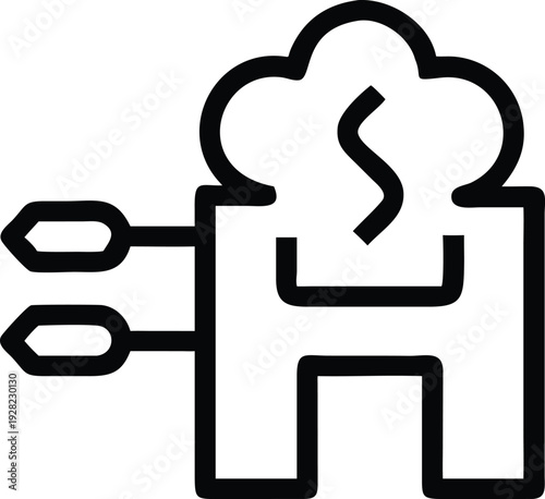 Financial Cloud Computing Concept with Server Structure and Money Transfer Indications