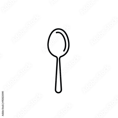 Simple Outline Spoon Icon, Vector Illustration