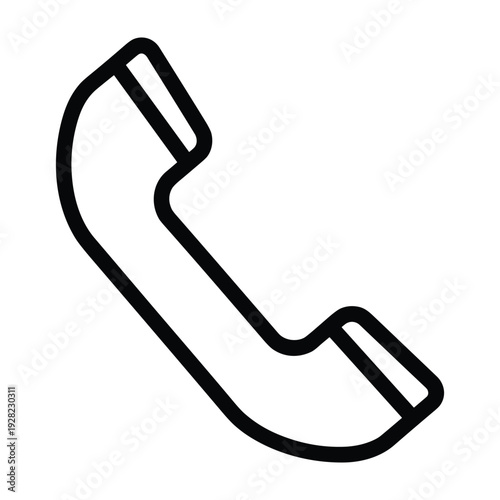 Outline phone receiver icon on white background