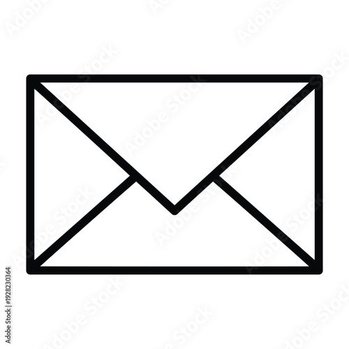 Simple black line art envelope icon on white background.