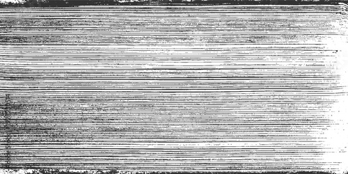 Black and white horizontal brush stroke texture with subtle speckles and rough edges lines strokes
