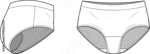 Women's longline single breasted blazer technical fashion sketch, front and back views, tailored jacket with patch pockets CAD drawing flat vector illustration.