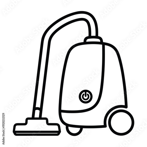 Clean Modern Vacuum Cleaner Icon - Line Art Style