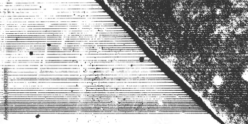 Black and white textured background with diagonal dividing line and horizontal lines