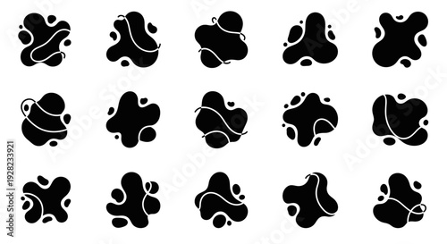 Abstract organic shapes, fluid elements set