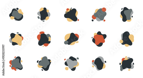 Abstract organic shapes, modern graphic elements set