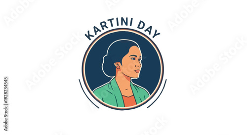 Circular badge illustration of Kartini Day honoring women empowerment, education, and Indonesian cultural heritage