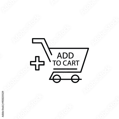 Add to Cart Icon with Plus Symbol - Shopping and E-commerce Concept