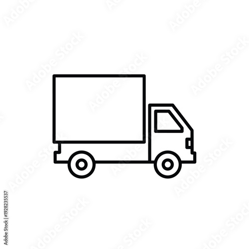 фотографія Box Truck Icon - Minimalist Line Art for Delivery and Logistics
