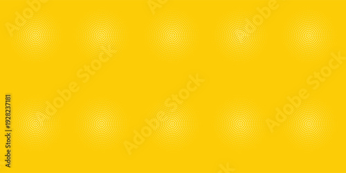 Yellow Halftone Dotted Gradient Background With Retro Comic Texture.
