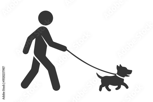 犬の散歩をする人物のシルエットアイコン