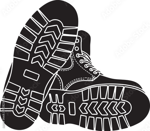 Vector illustration of a pair of hiking boots