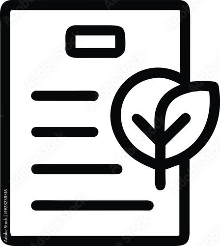 Green document icon for sustainable policies and ecological compliance records