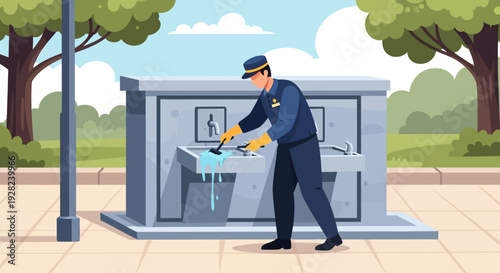 Police Officer Depositing Evidence in Locker.