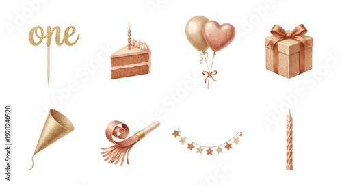 Wallpaper Mural Glitter birthday decor icons . Torontodigital.ca