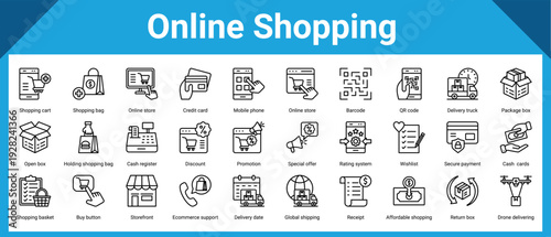 Online Shopping icon sheet and collection