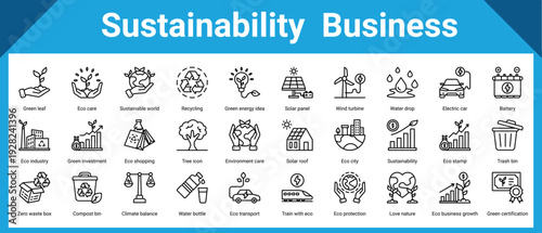 Global Business icon sheet and collection