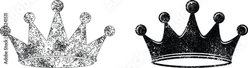 Two crown illustrations side by side
