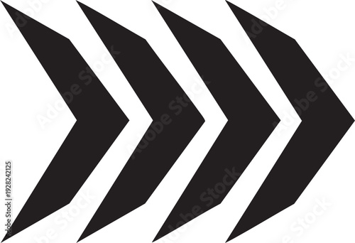Black chevron arrow icons set