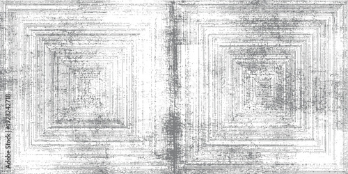 Concentric Square Pattern With Grunge Texture And Vertical Lines abstract