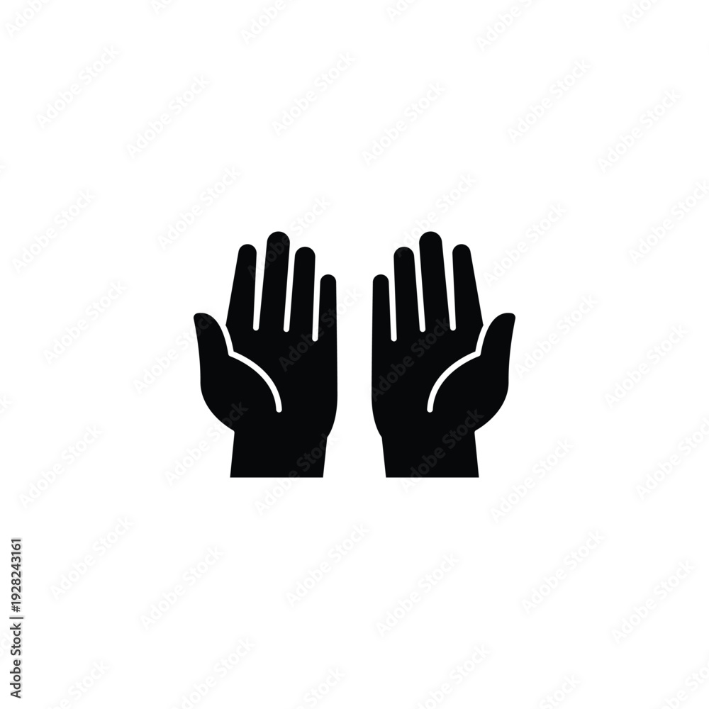 Obraz premium hands up gesture icon isolated white background.