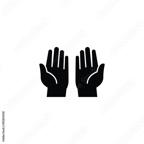 hands up gesture icon isolated white background.