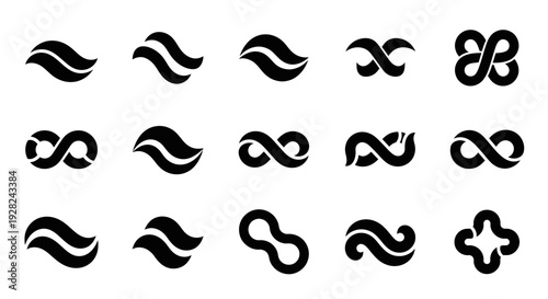 Infinity symbols set, logo design elements