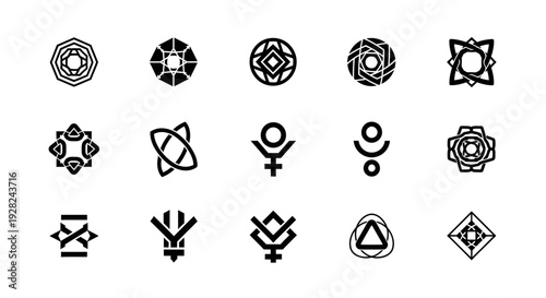 Sacred Geometry Symbols Set. Mystical Shapes Collection