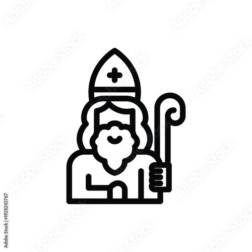 Bishop Saint Icon Christian Symbol Simple Design.