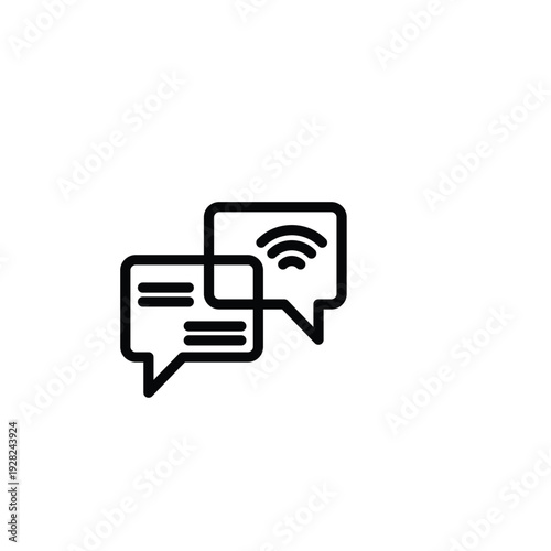 Wi-Fi chat bubbles wireless communication icons.